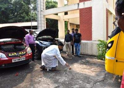 Machines and vehicles blessed on Ayudha Puja