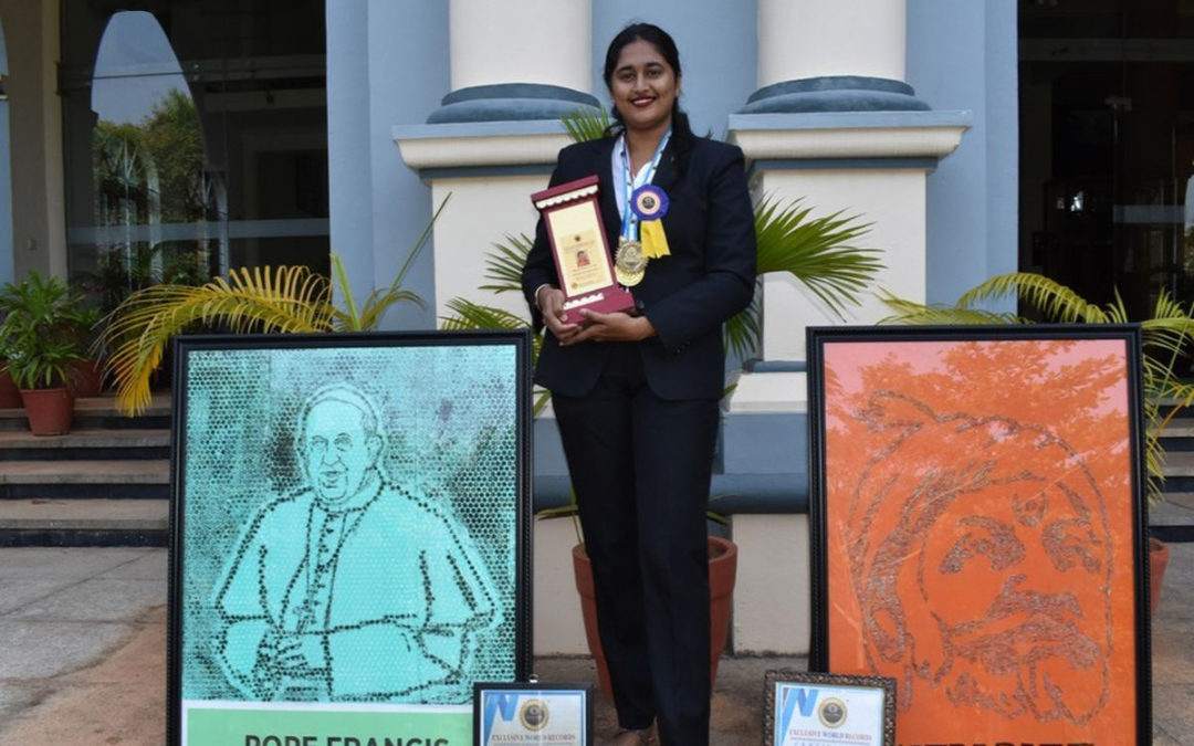 Bianca of I MBA creates unique portrait of Pope Francis